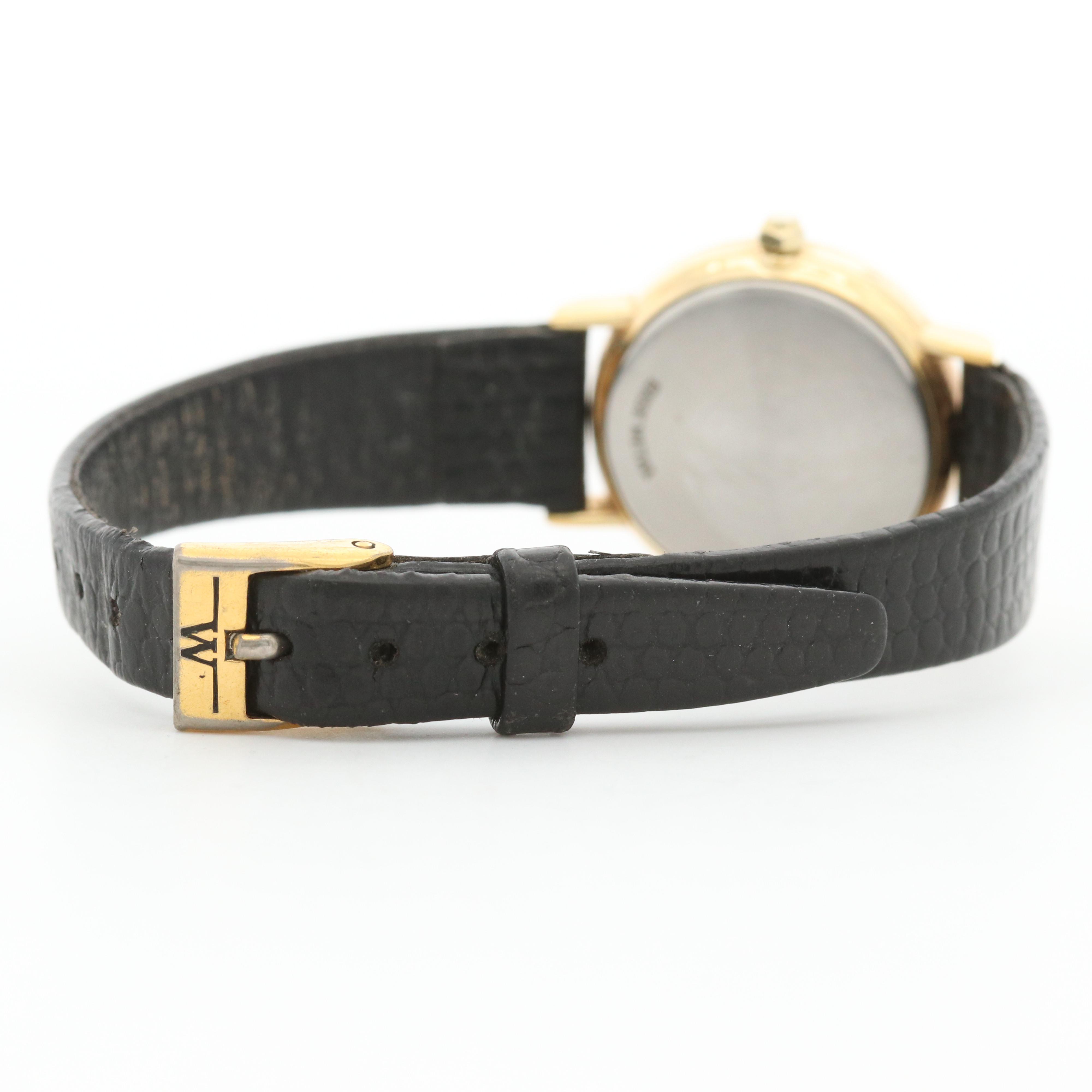 Wittnauer Yellow Tone Quartz Watch With Diamond