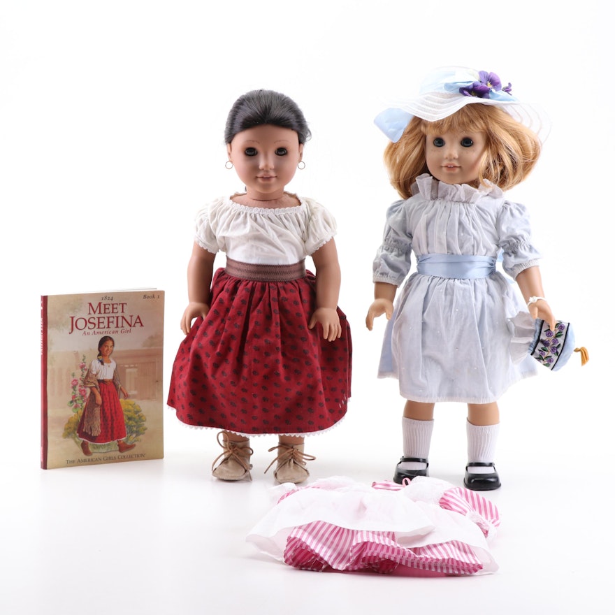 American Girls Collection "Nellie" and "Josefina" Dolls with Book and Boxes