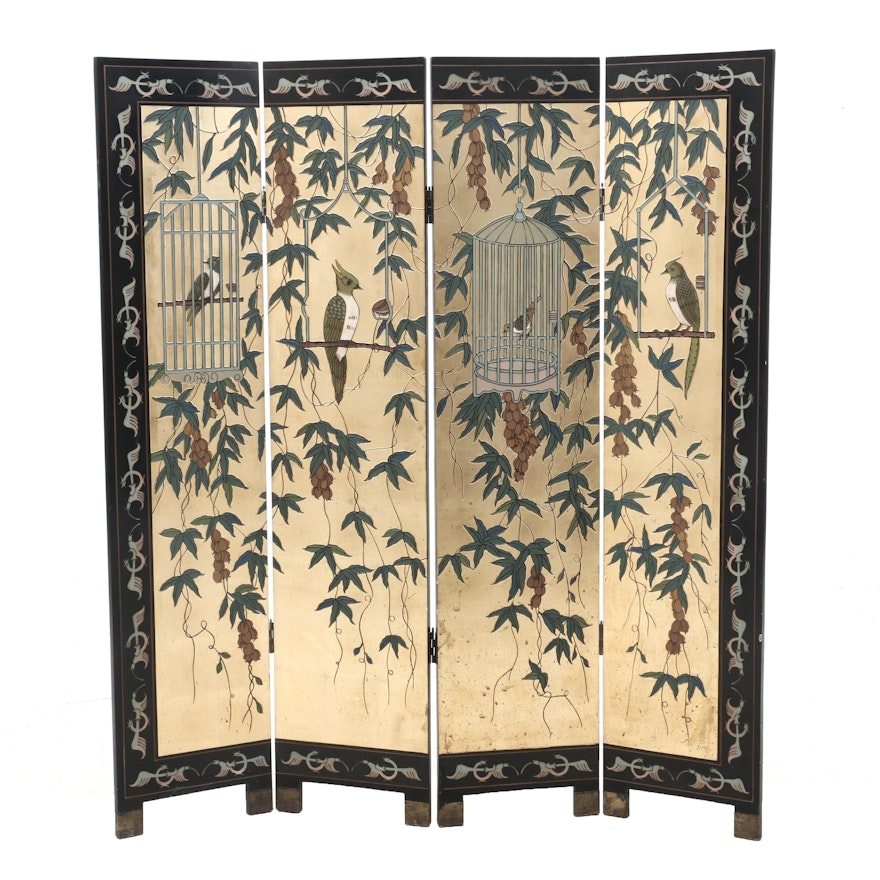 Japanese Gilt Coromandel Lacquer Screen, Circa 1980s