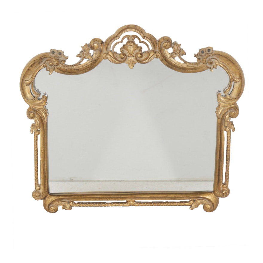 Gold Painted Baroque Style Wood Framed Mirror