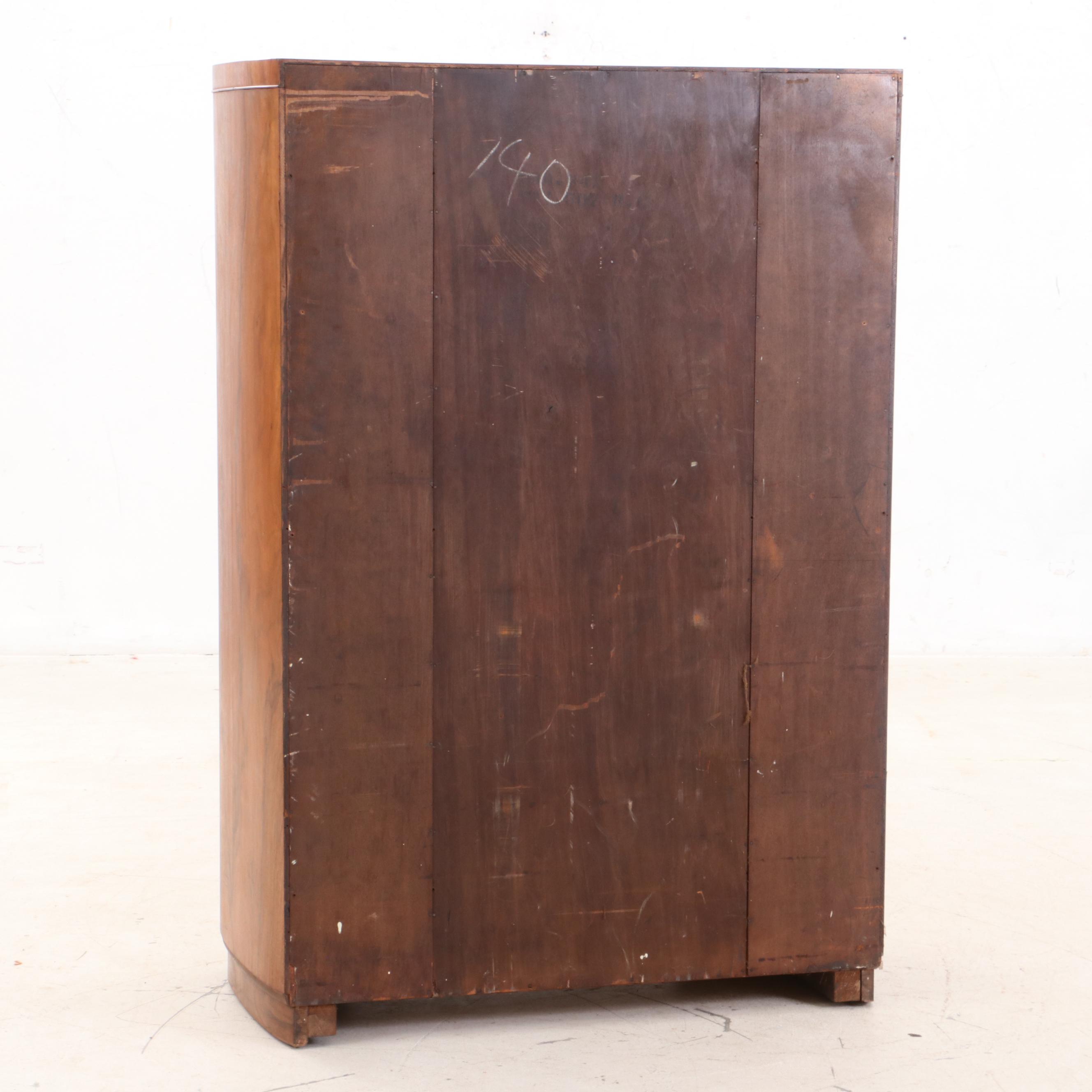 Burled Wood Veneer Chest of Drawers, Mid Century Modern