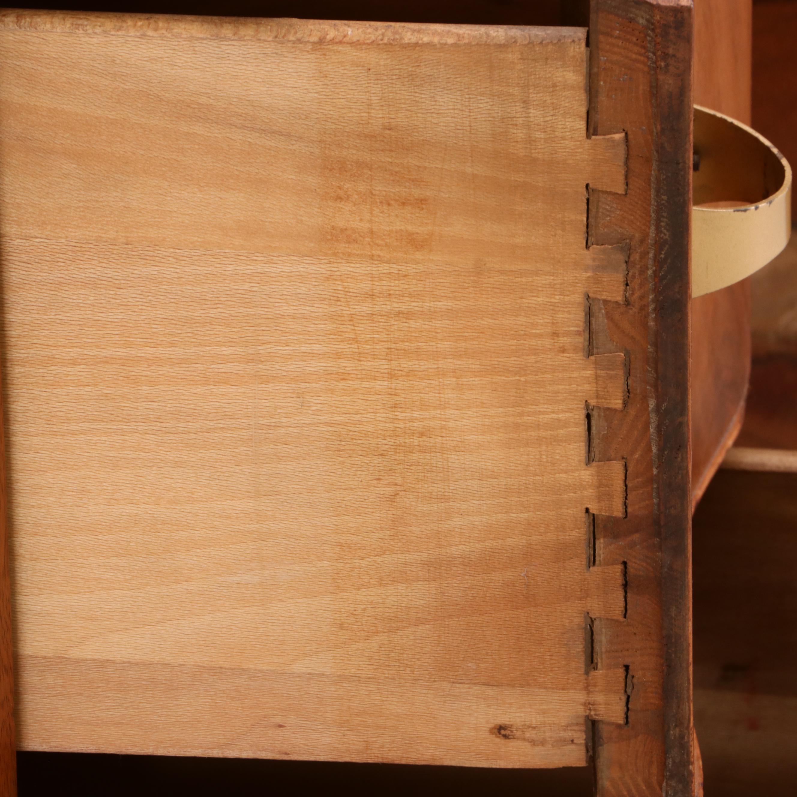 Burled Wood Veneer Chest of Drawers, Mid Century Modern