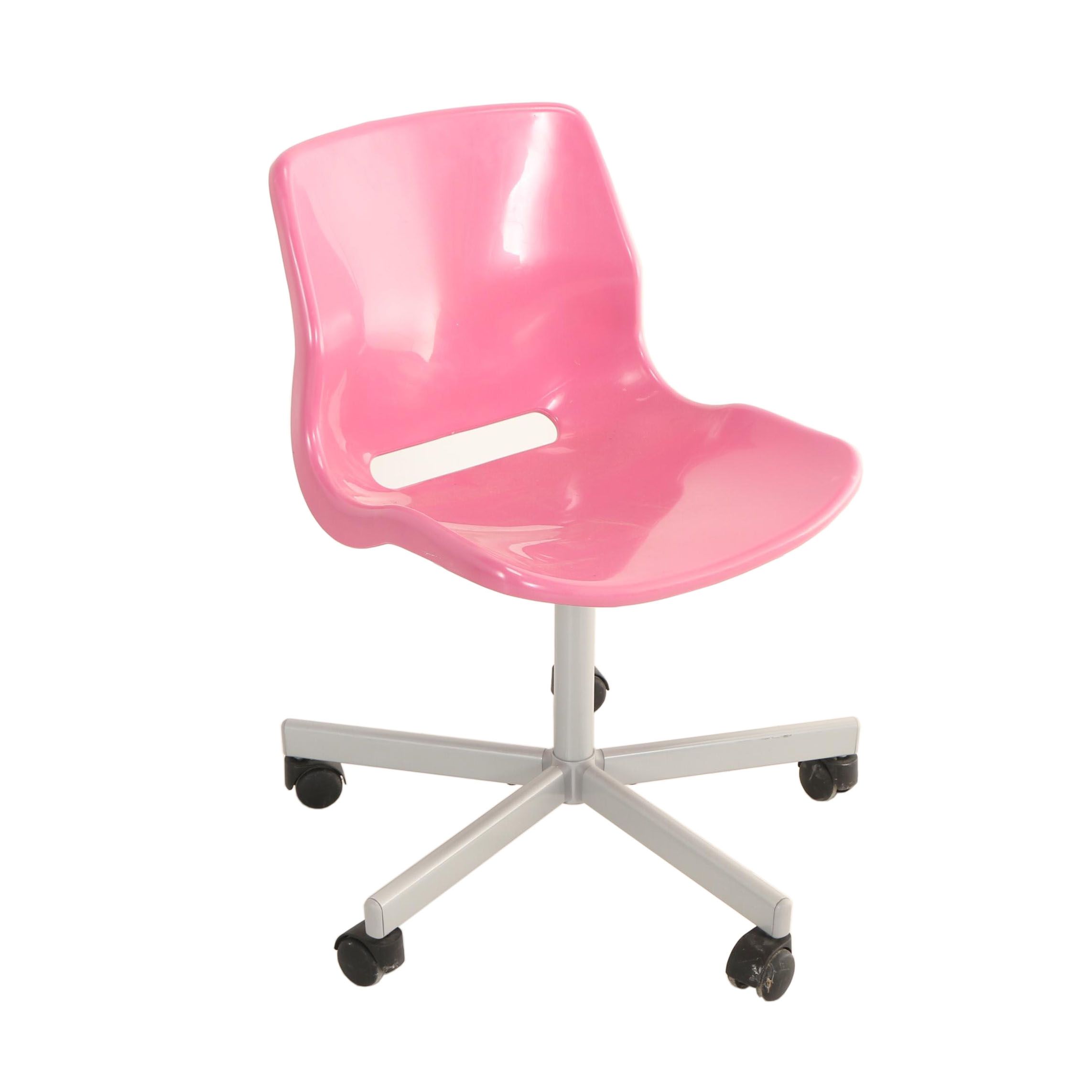 Ikea, "Snille" Molded Plastic and Powder-Coated Steel Child's Swivel Desk Chair
