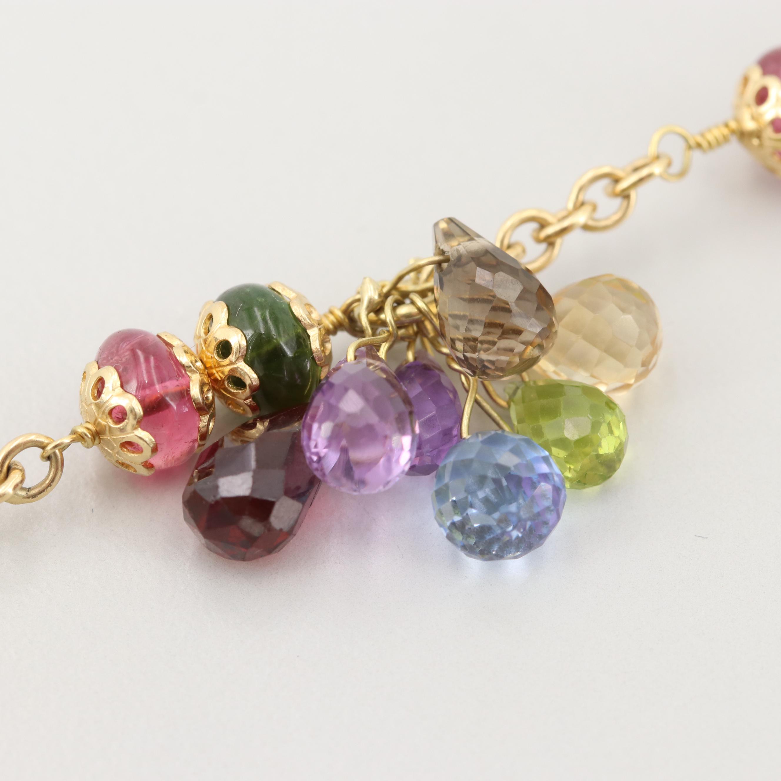 Rossi 18K Yellow Gold Mixed Gemstone Briolette Necklace