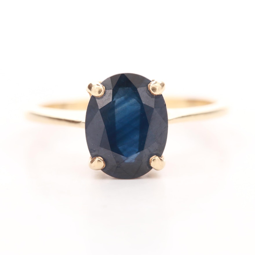 14K Yellow Gold Sapphire Ring