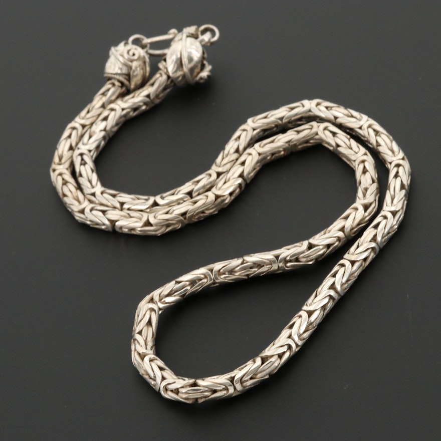 Sterling Silver Byzantine Chain Necklace