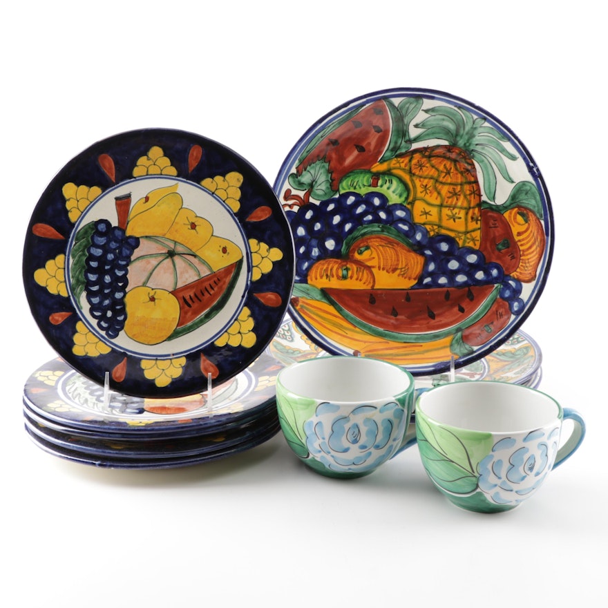 Hand-Painted Mexican Talavera and Portuguese Alcobaca Tableware
