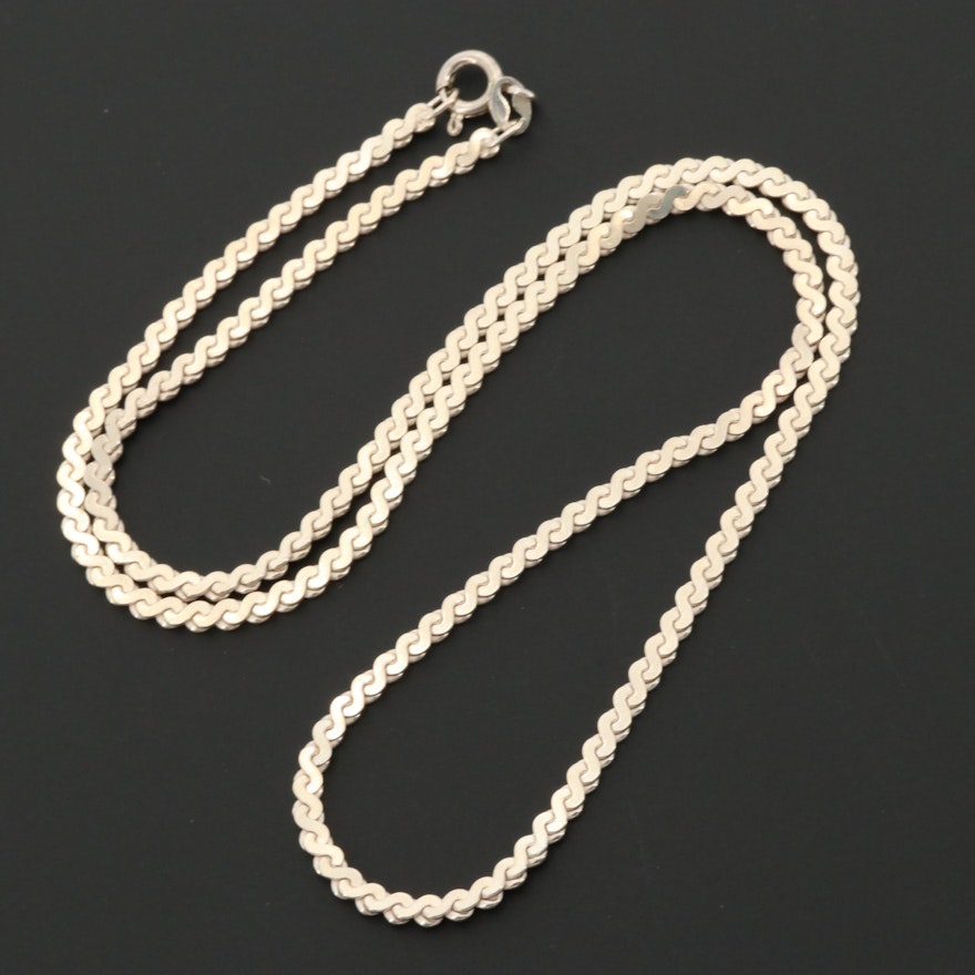 Sterling Silver Serpentine Chain Necklace