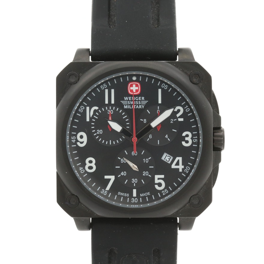 Wenger Swiss Military Aerograph Cockpit Chronograph Watch With Ionic Plating