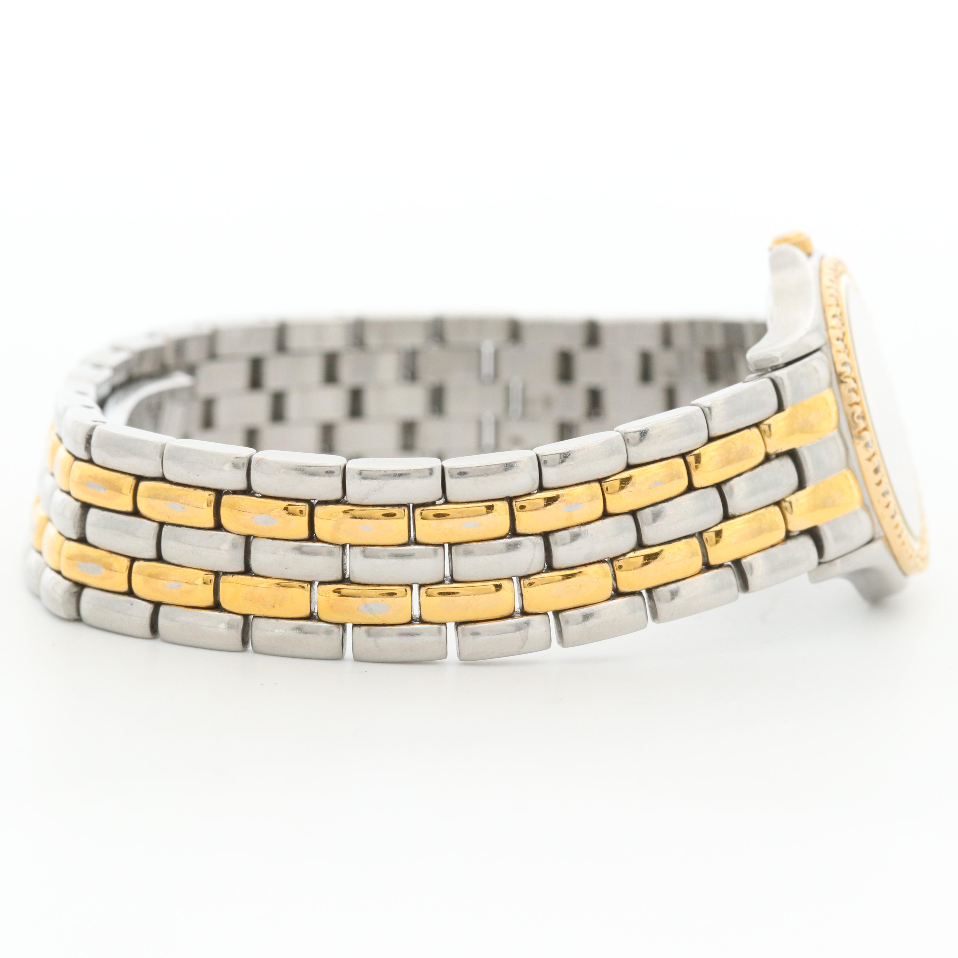 Movado Two Tone Diamond Bezel Watch