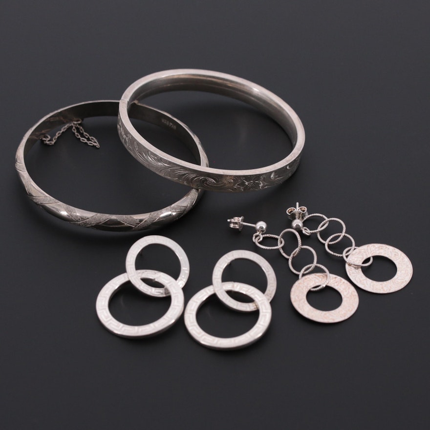 Sterling Silver Earrings and Bracelets