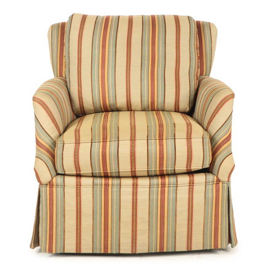 Huntington House, Custom-Upholstered Swivel Armchair