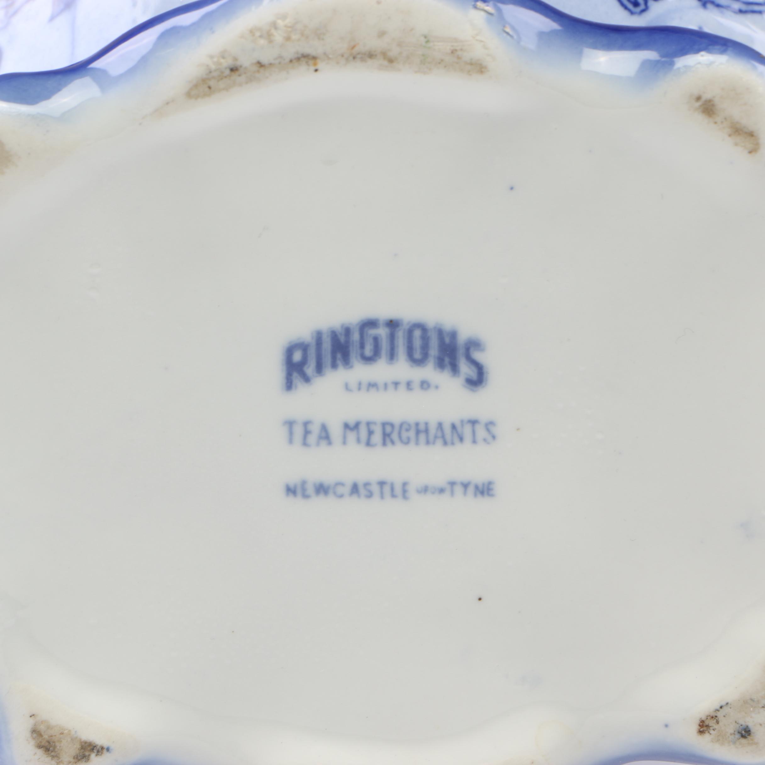Ringtons Tea Merchants Flow Blue Floral Vase