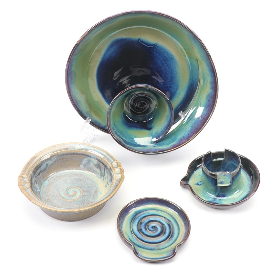Wheel-Thrown Decorative Pottery and Serving Dishes Featuring Dick Lehman