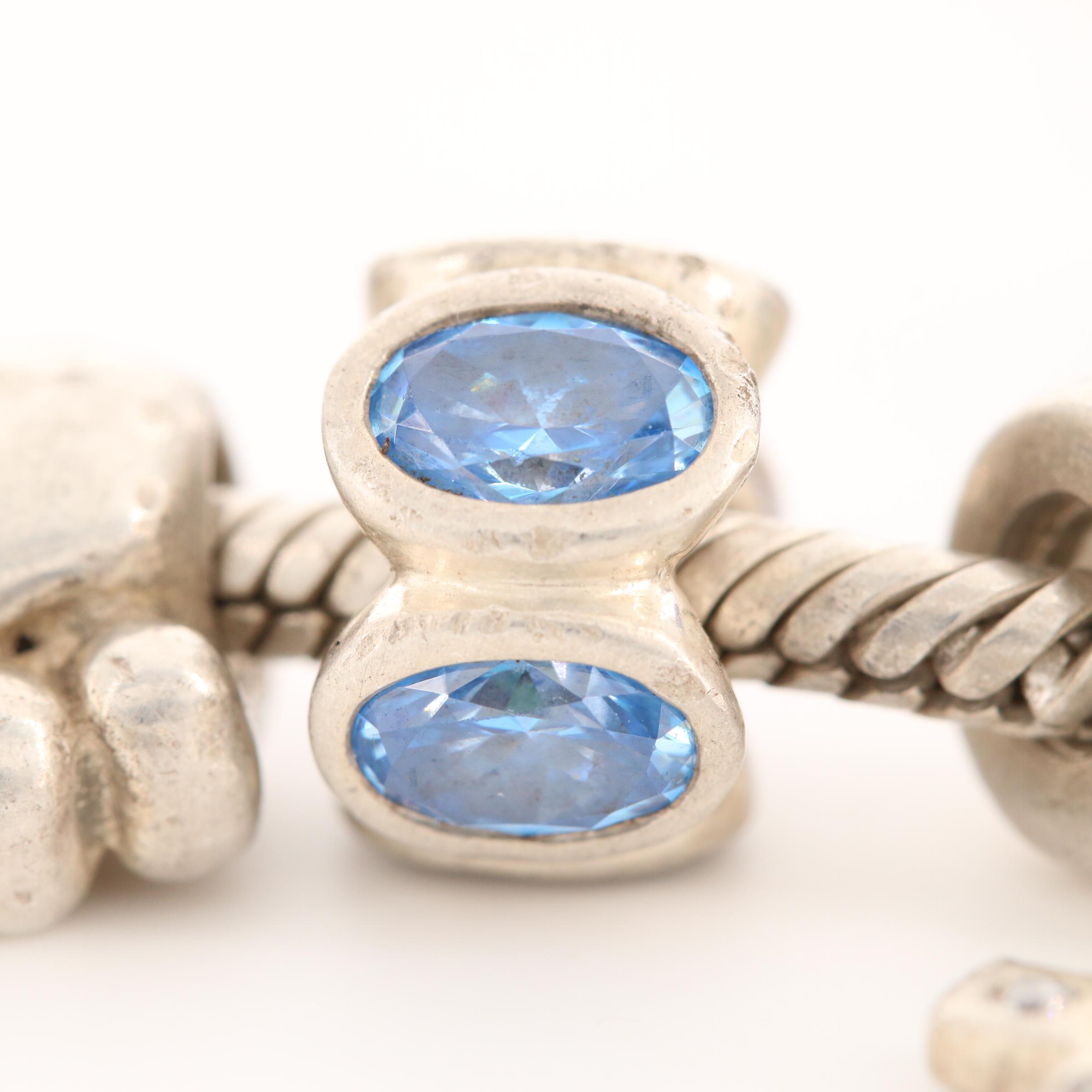 Pandora Sterling Silver Bracelet with Fifteen Pandora Charms