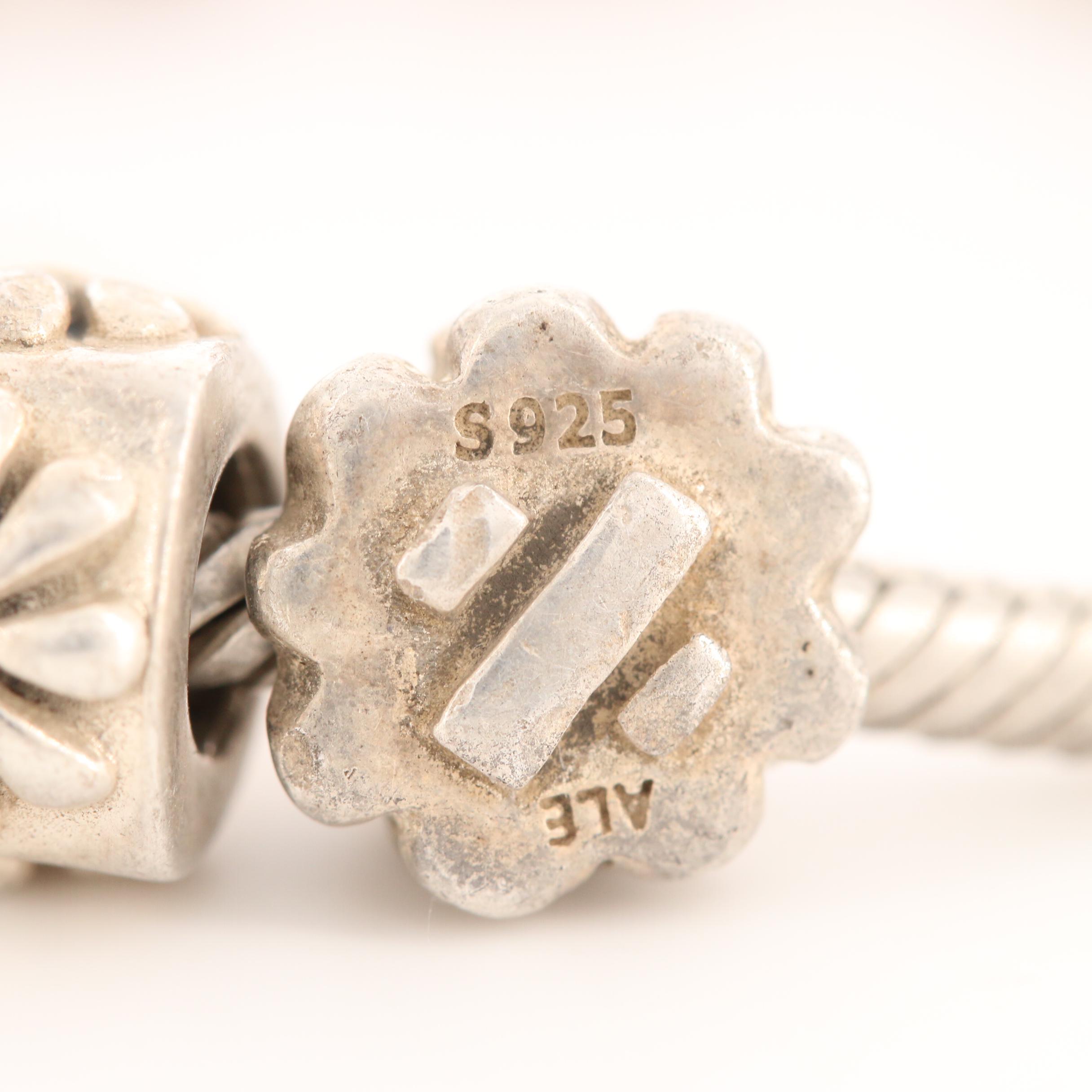 Pandora Sterling Silver Bracelet with Fifteen Pandora Charms