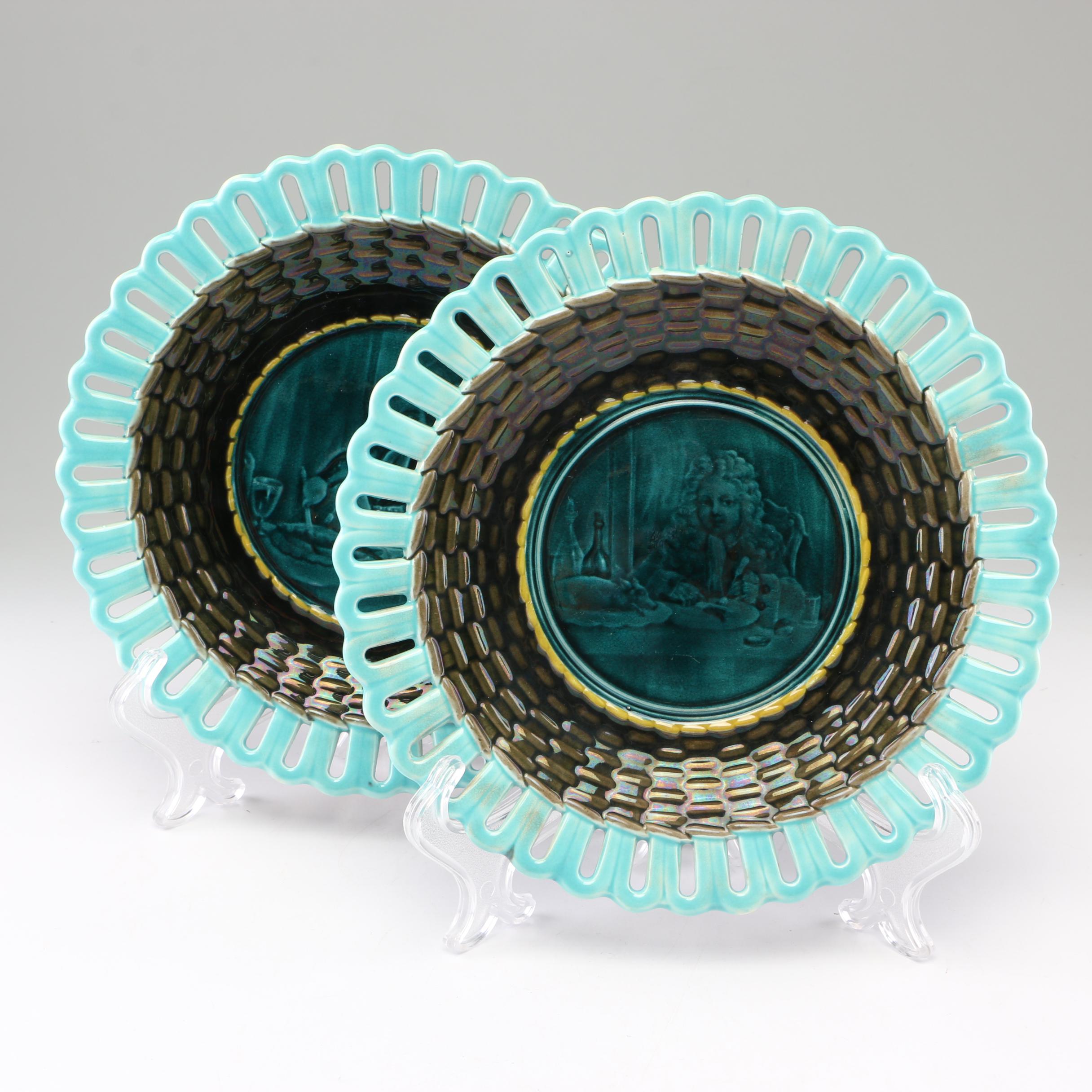 Wedgwood Majolica Reticulated Plates, 19th Century