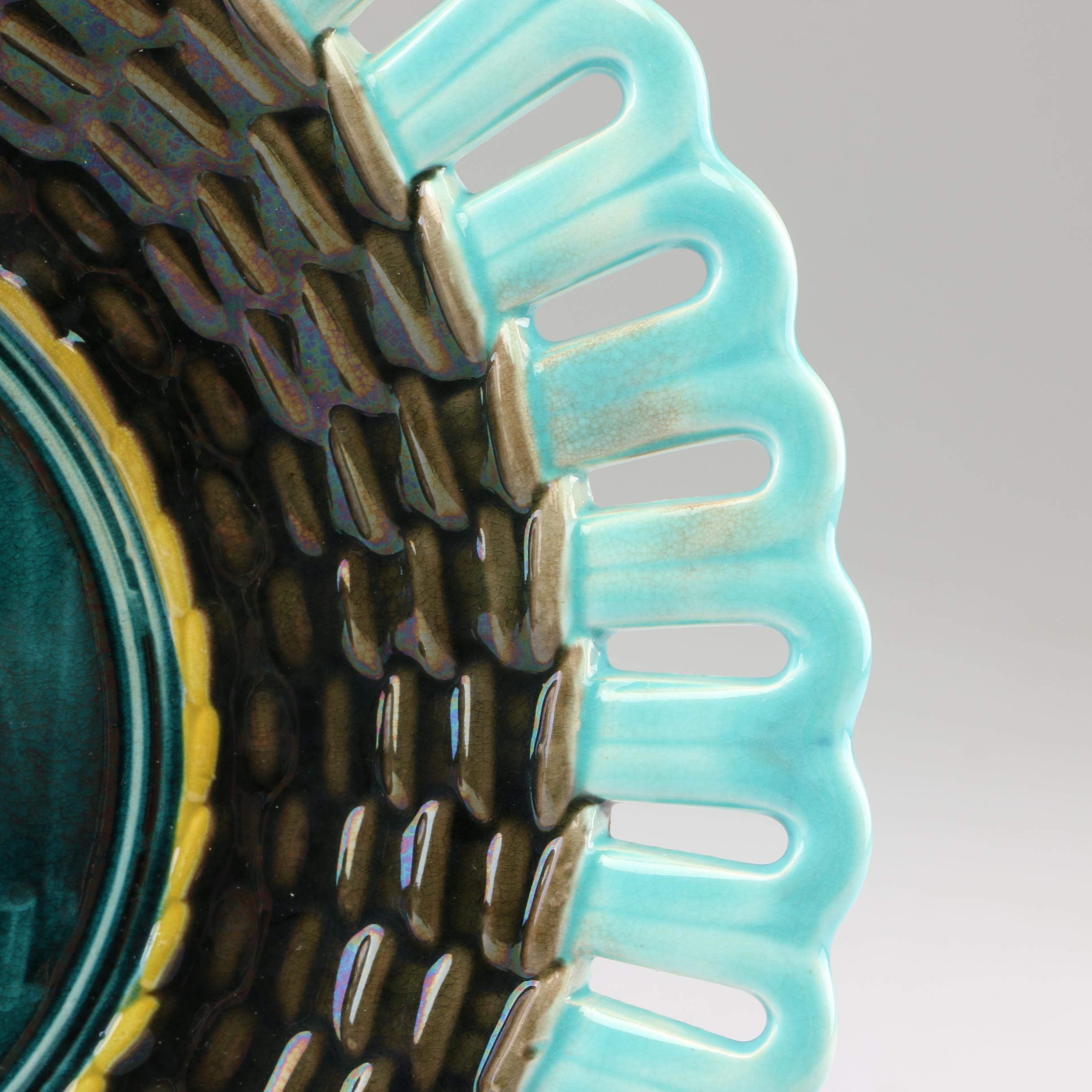 Wedgwood Majolica Reticulated Plates, 19th Century