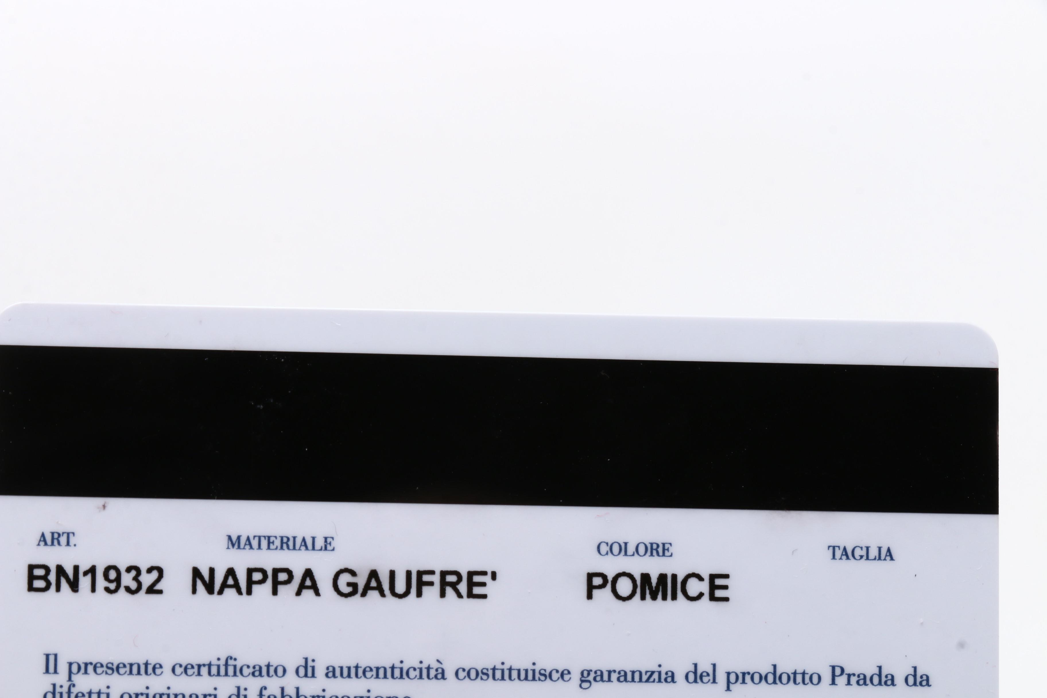 Prada Beige Nappa Gaufre Leather Tote Bag with Bow