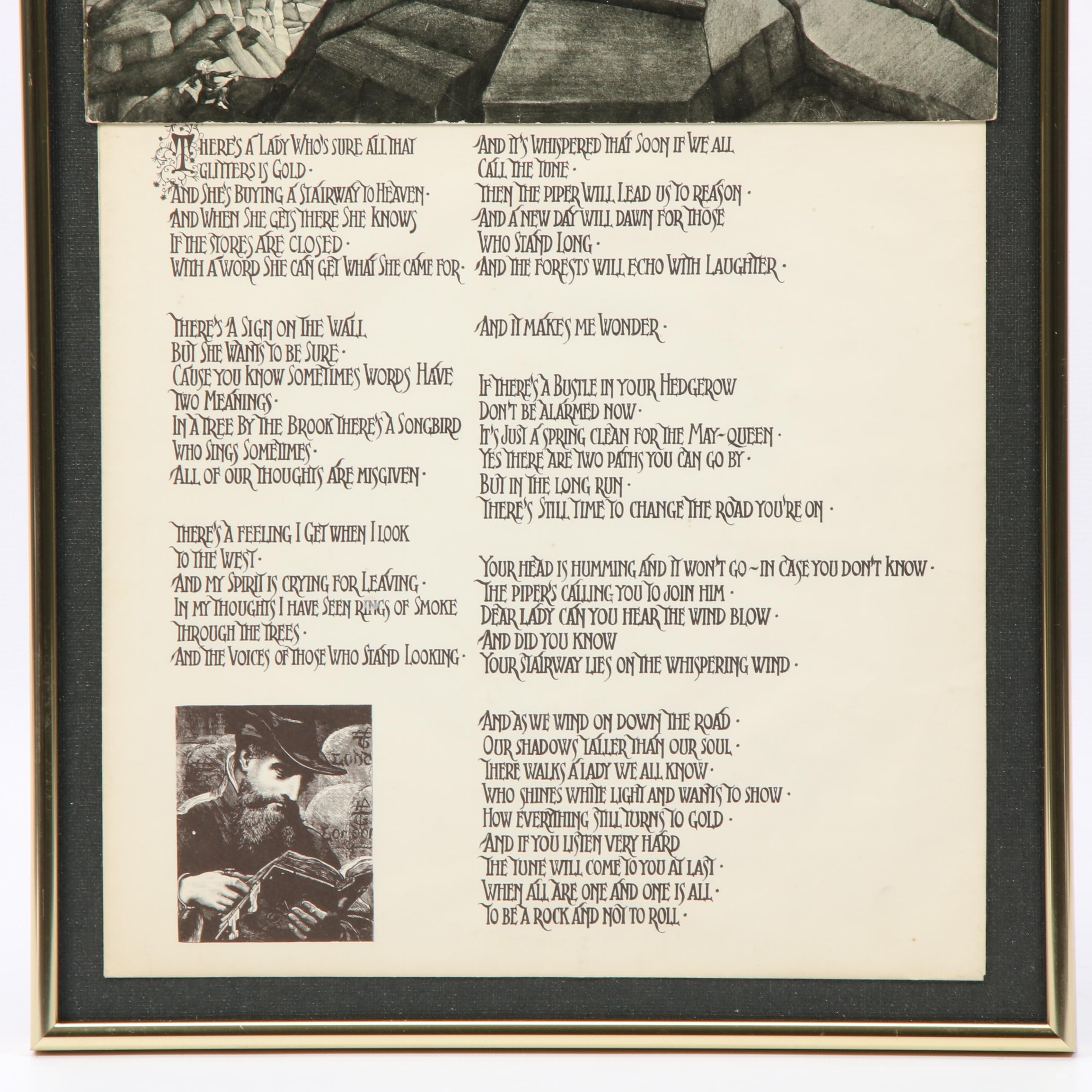 Framed Led Zeppelin "Stairway to Heaven" Framed Album Cover and Sleeve