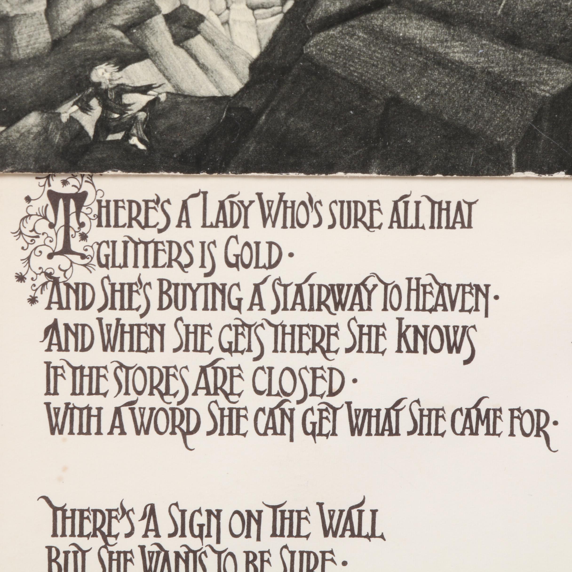 Framed Led Zeppelin "Stairway to Heaven" Framed Album Cover and Sleeve