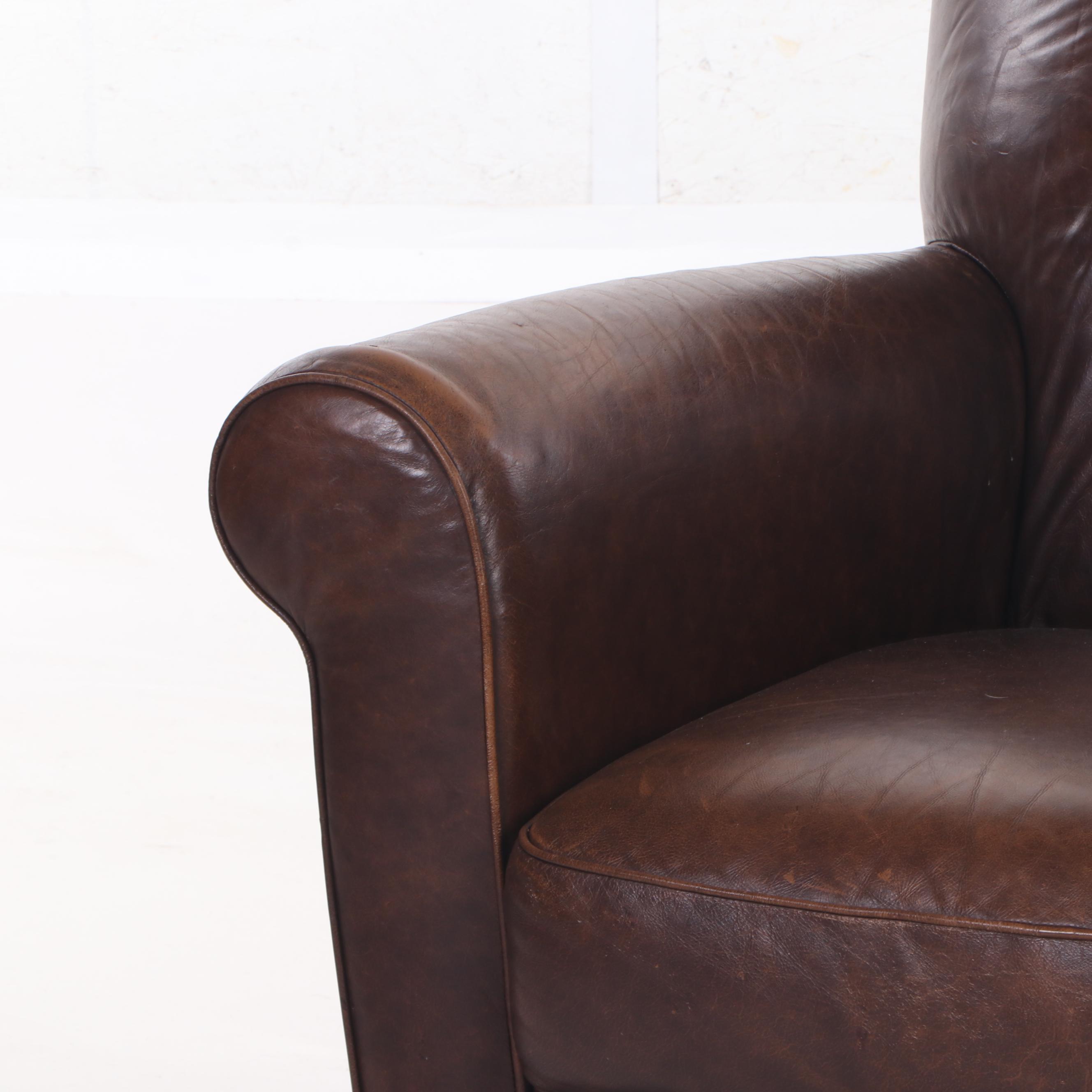 Contemporary Modern Leather Armchair