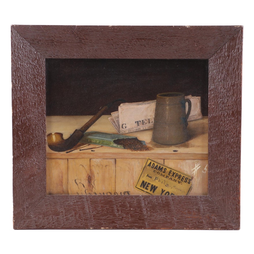 Simpson Trompe l'Oeil Still Life Oil Painting, 1889