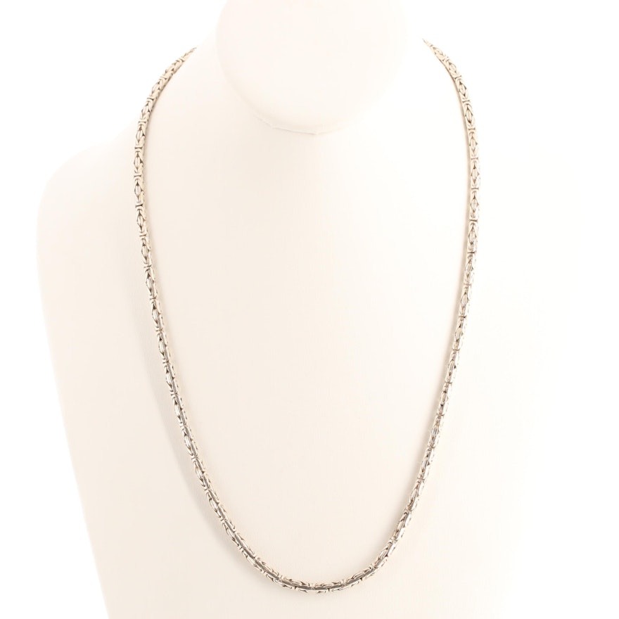 Sterling Silver Byzantine Link Necklace