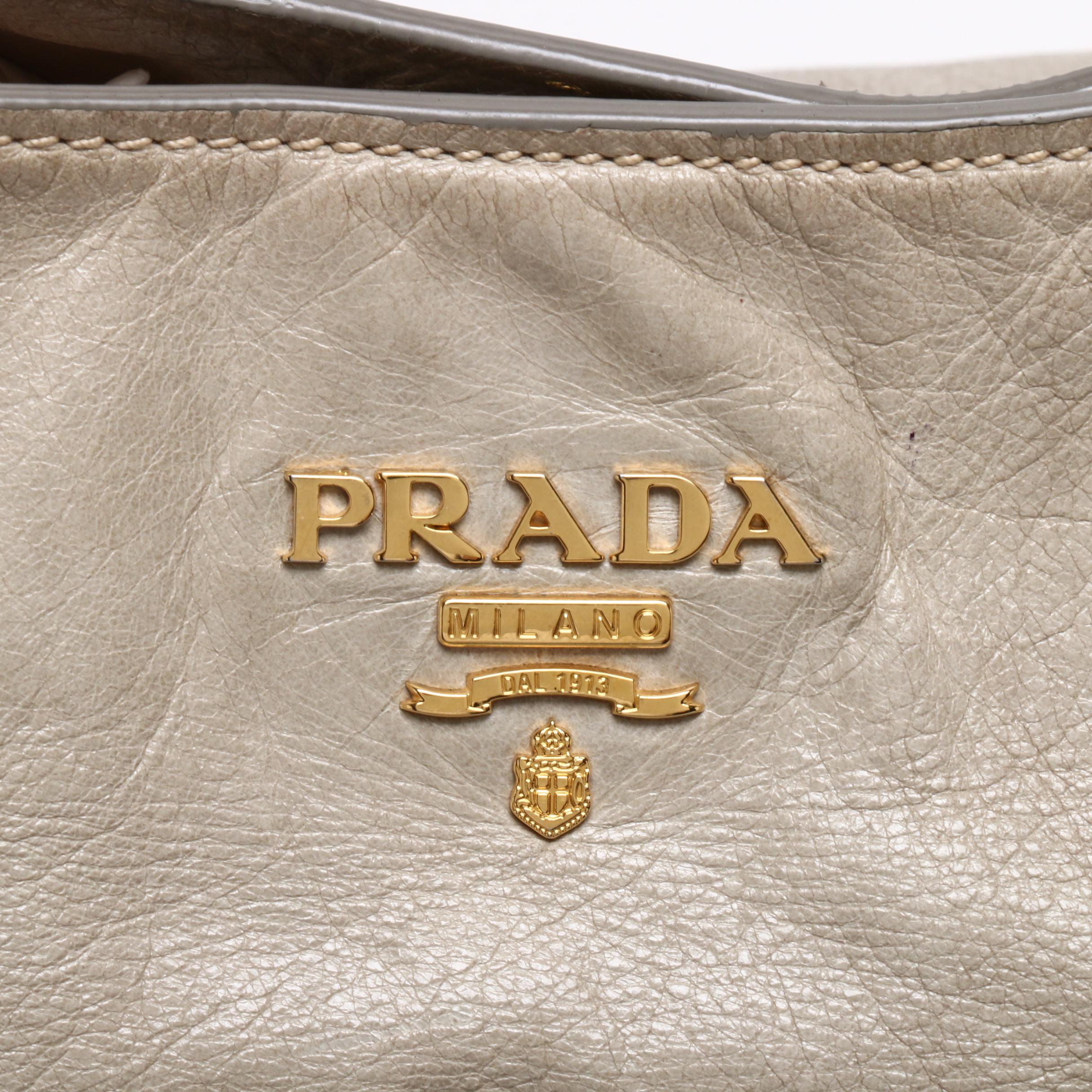 Prada Glazed Leather Shoulder Bag