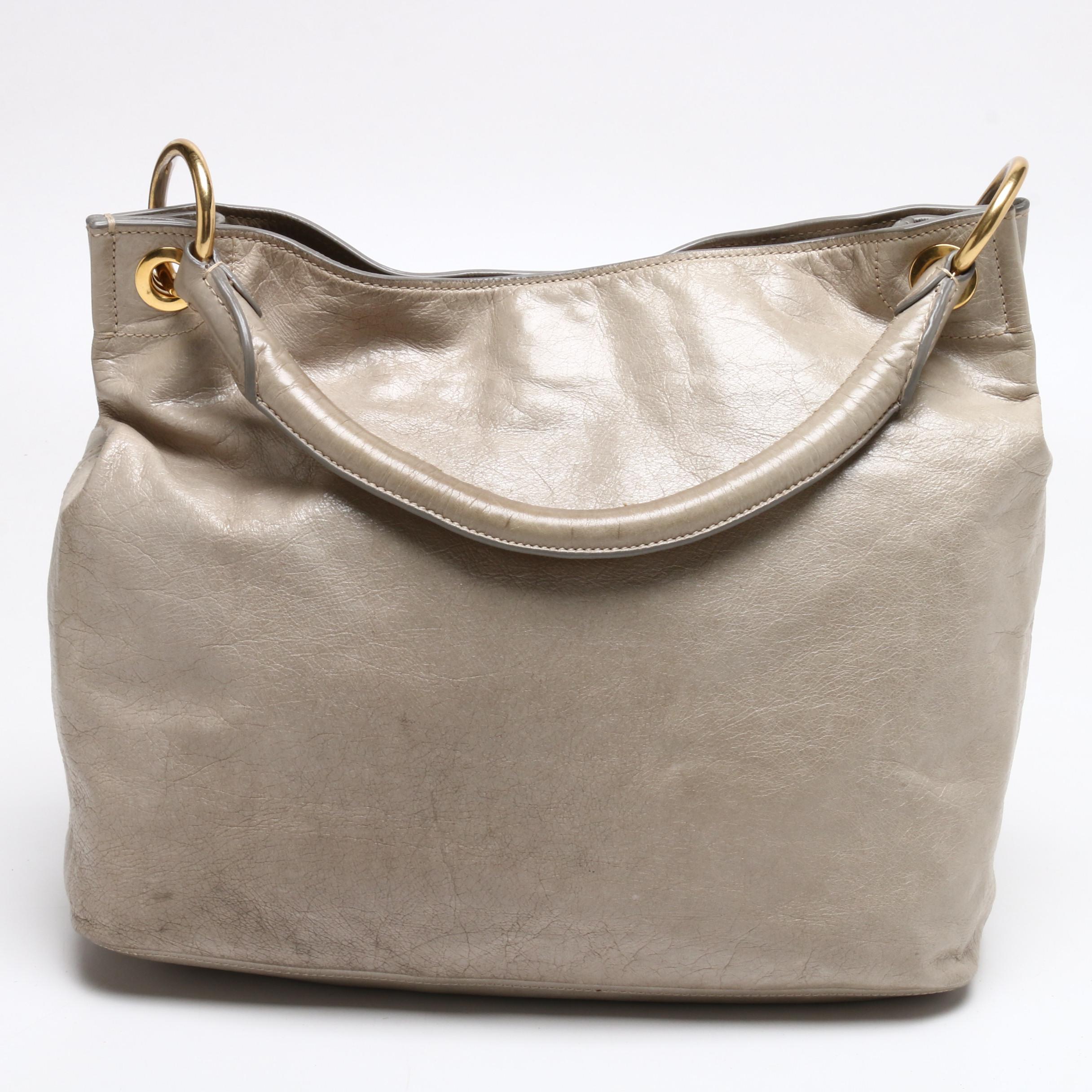 Prada Glazed Leather Shoulder Bag