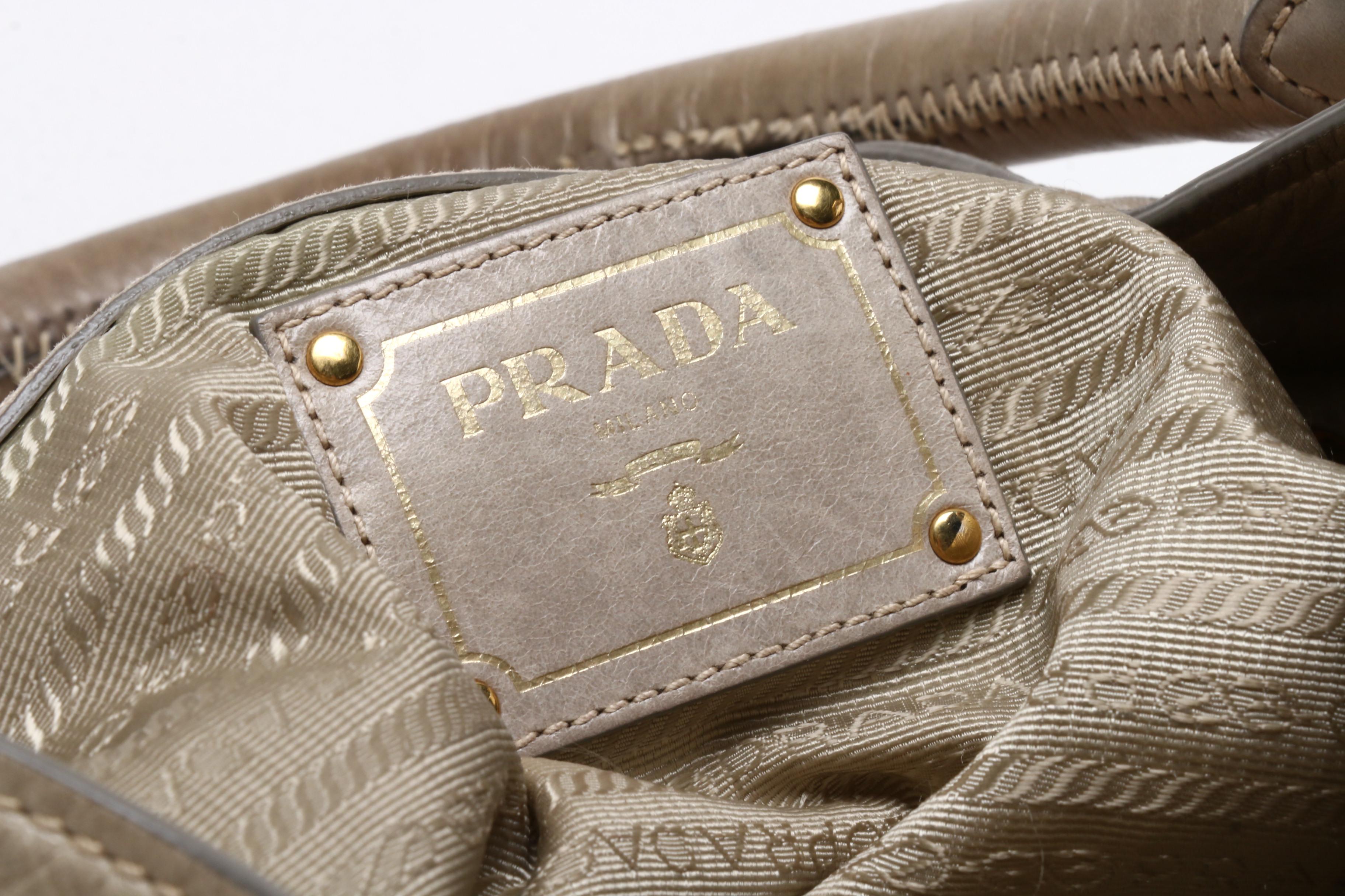 Prada Glazed Leather Shoulder Bag