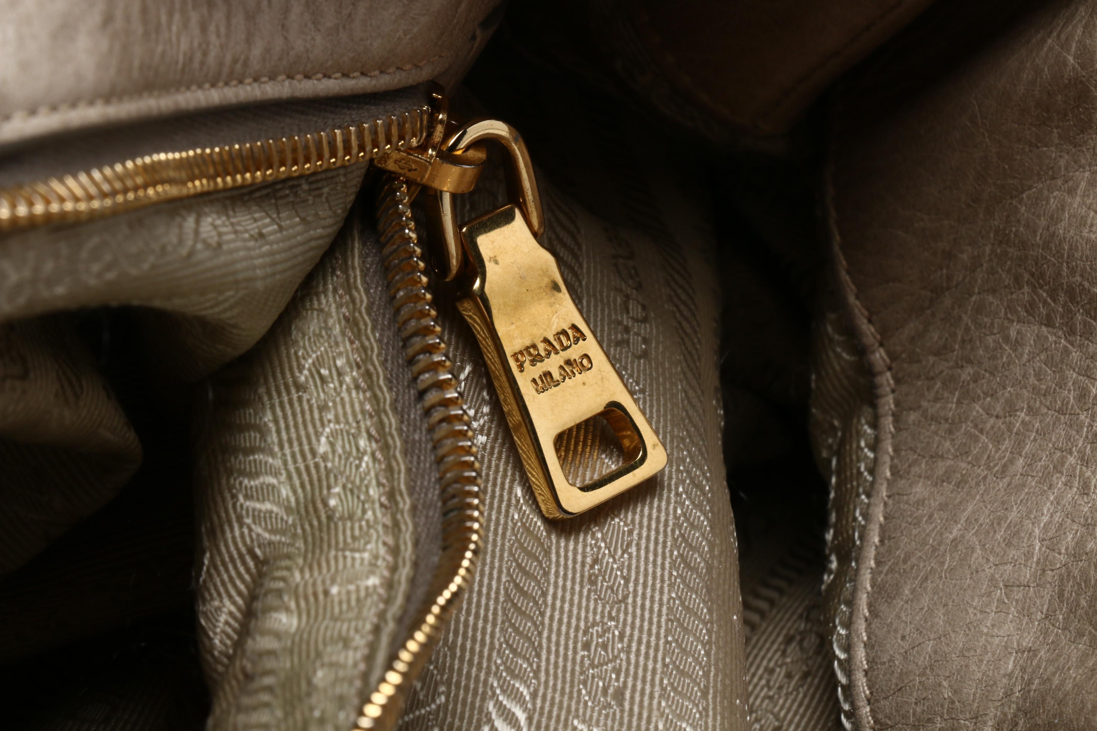 Prada Glazed Leather Shoulder Bag