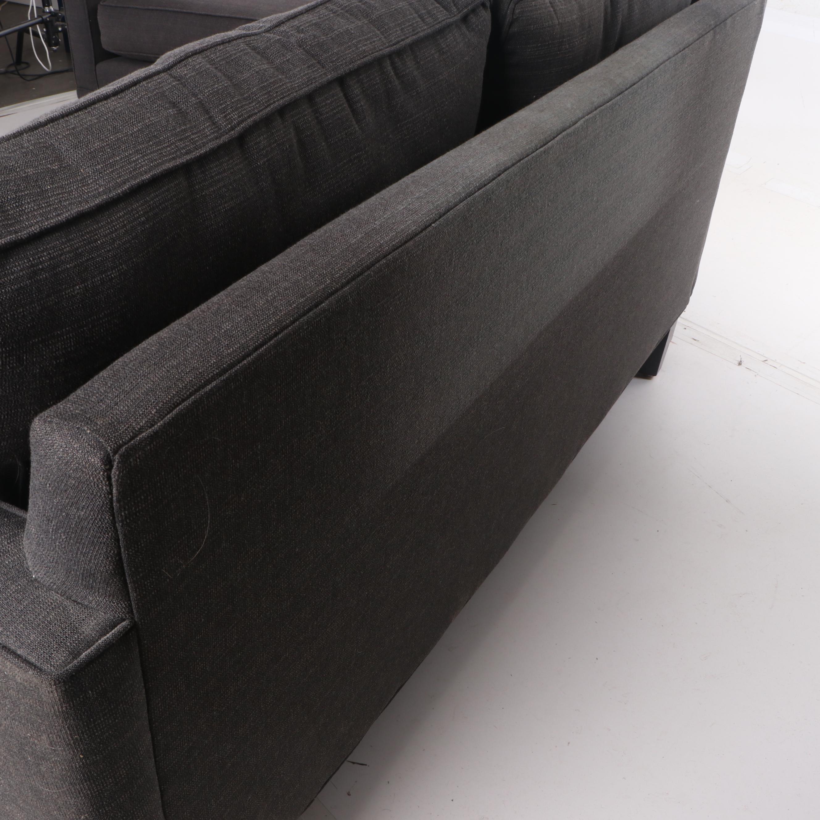 Contemporary Rowe Furniture Wedge Upholstered Sectional Sofa in Espresso