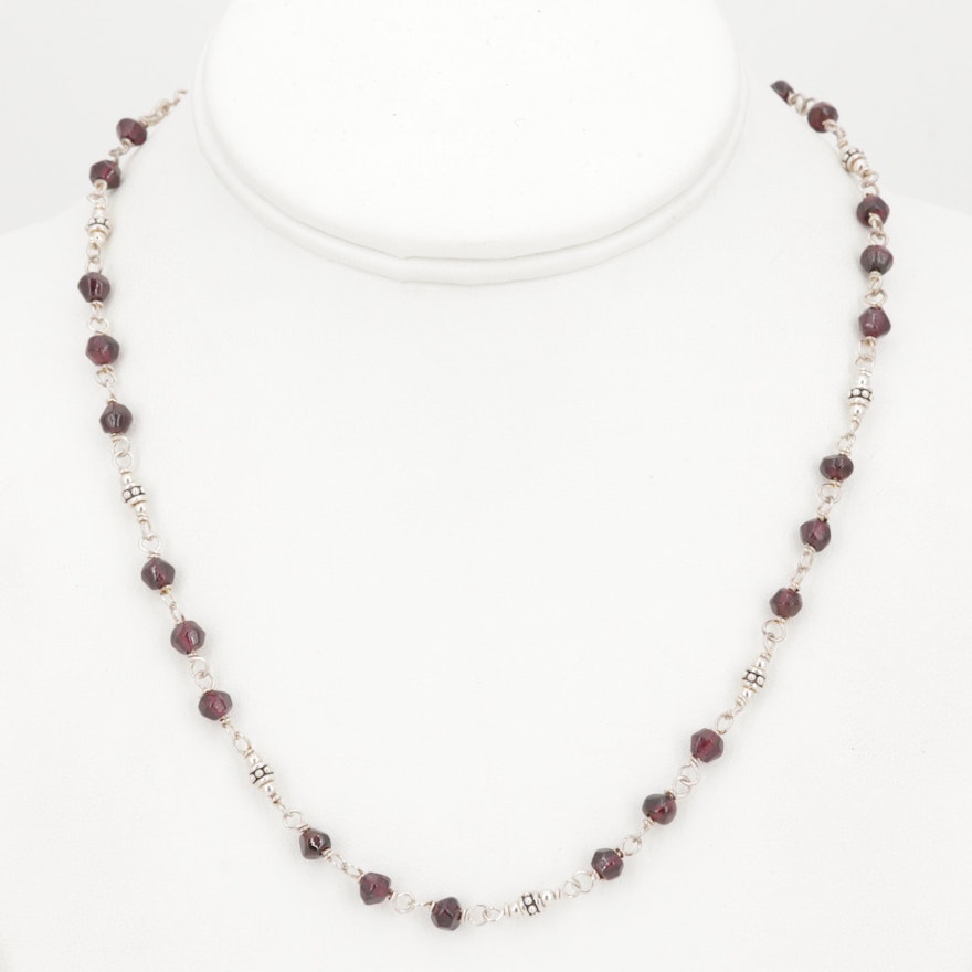 Sterling Silver and Bead Necklace