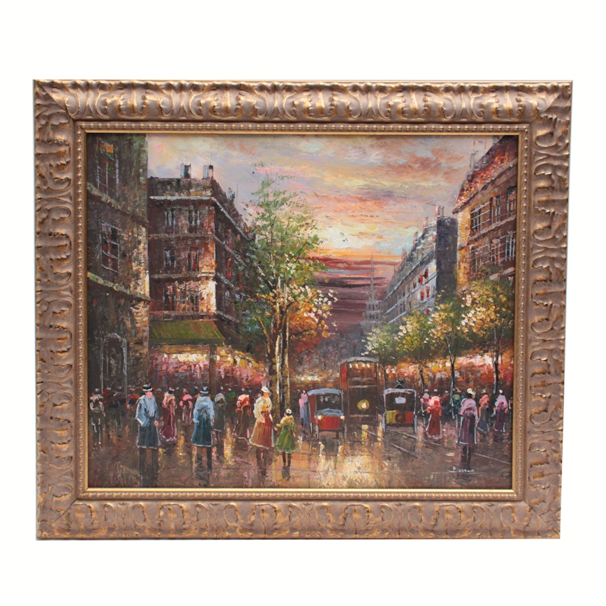 Beston Oil Painting of Street Scene