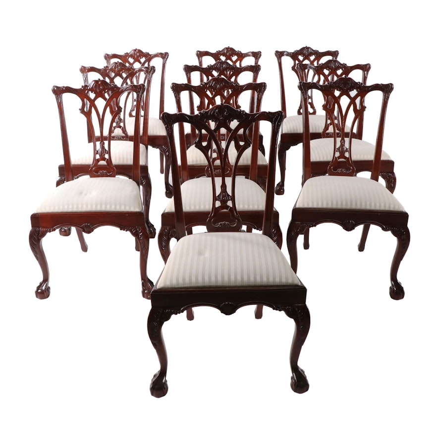 Lexington Mahogany Chippendale Style Ball and Claw Foot Dining Chairs