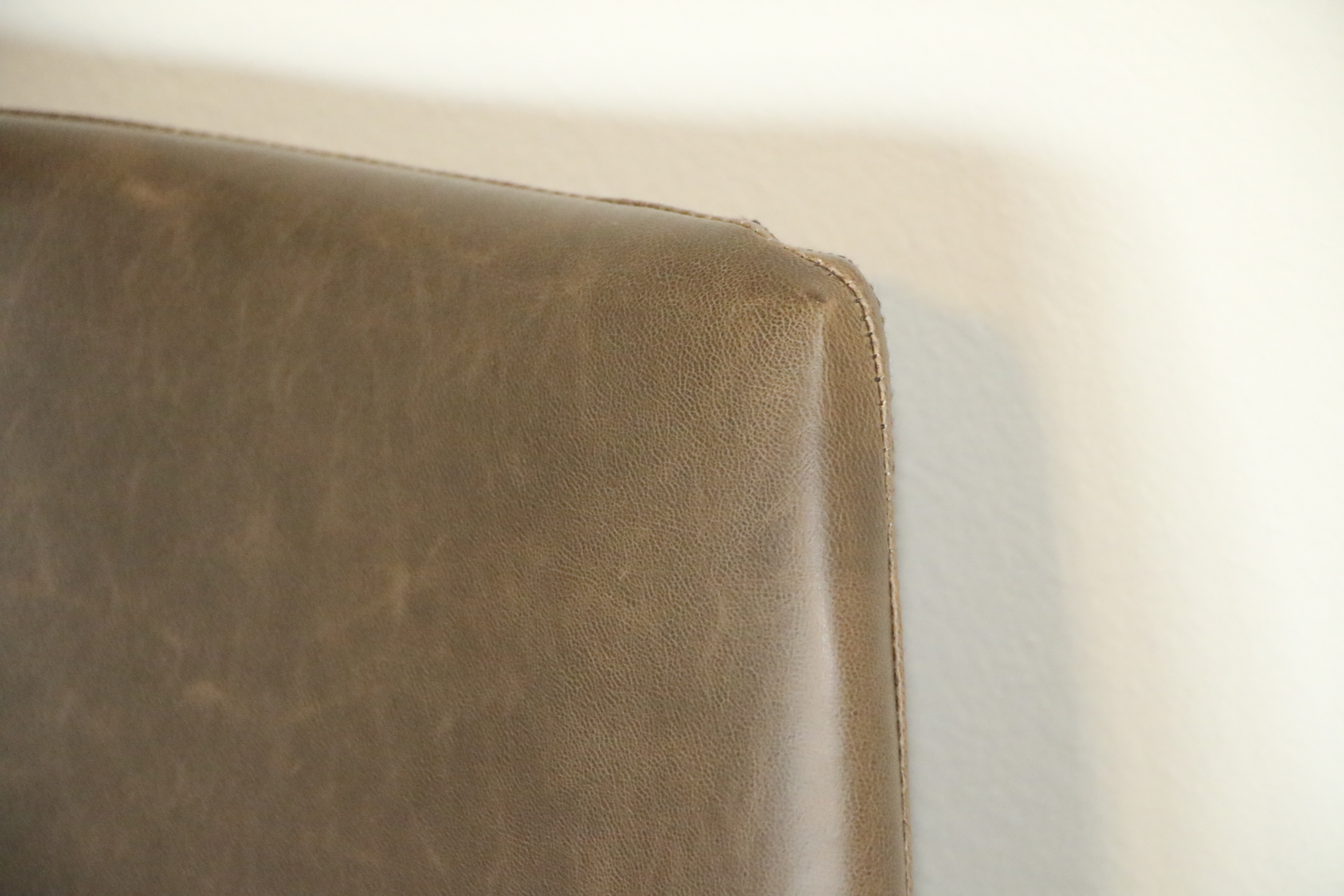 Modern Metal Barstools with Faux Leather Upholstery