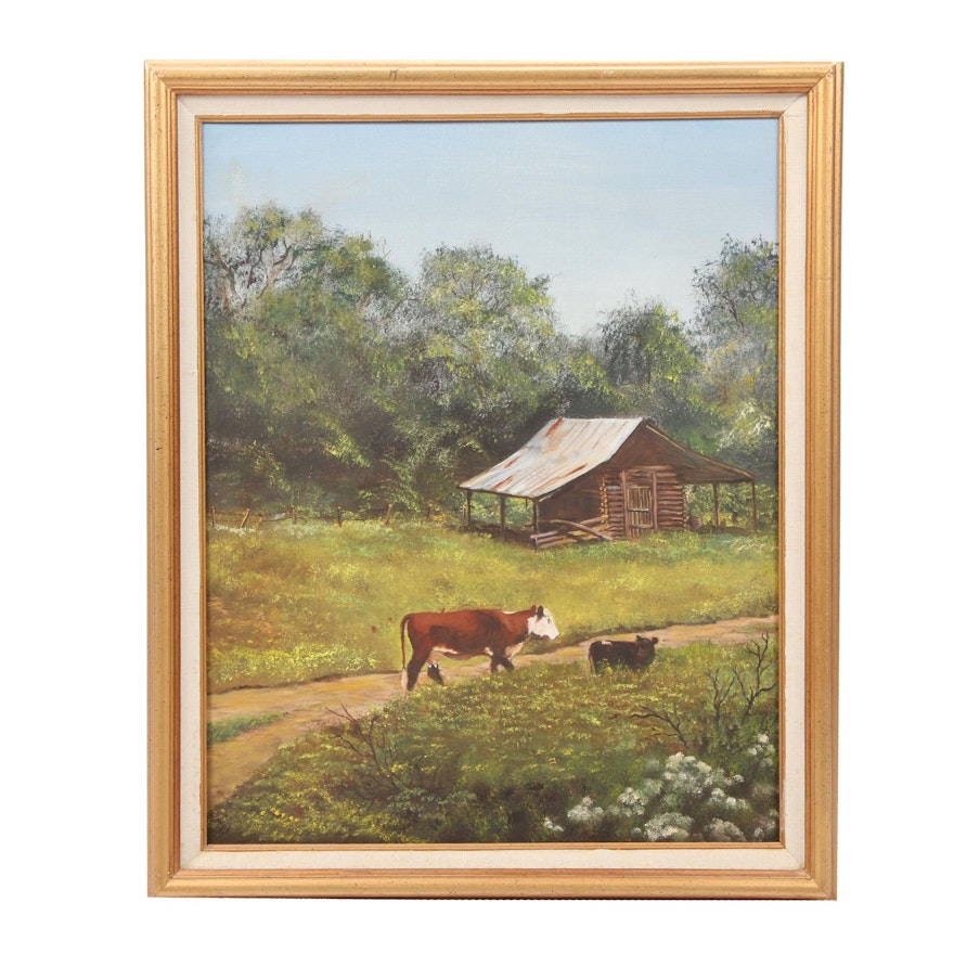 20th Century Pastoral Oil Painting