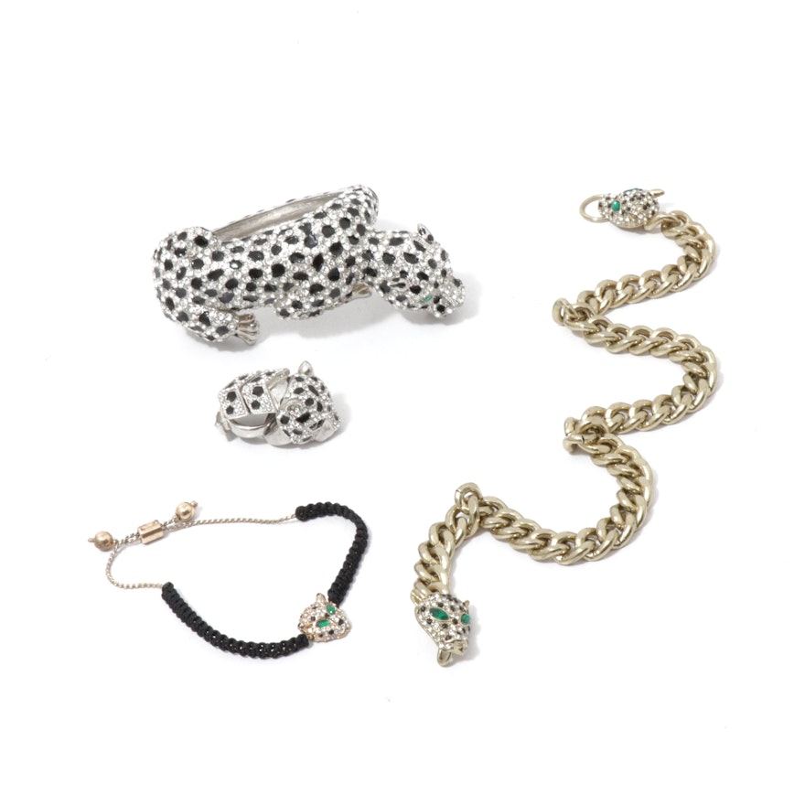 Leopard Theme Costume Jewelry Assortment