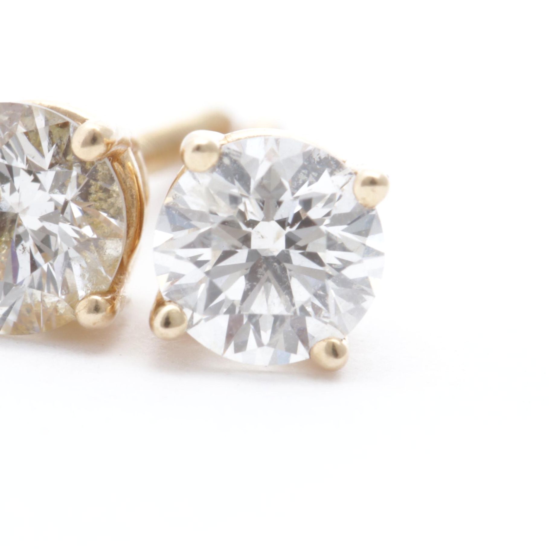14K Yellow Gold .90 CTW Diamond Stud Earrings