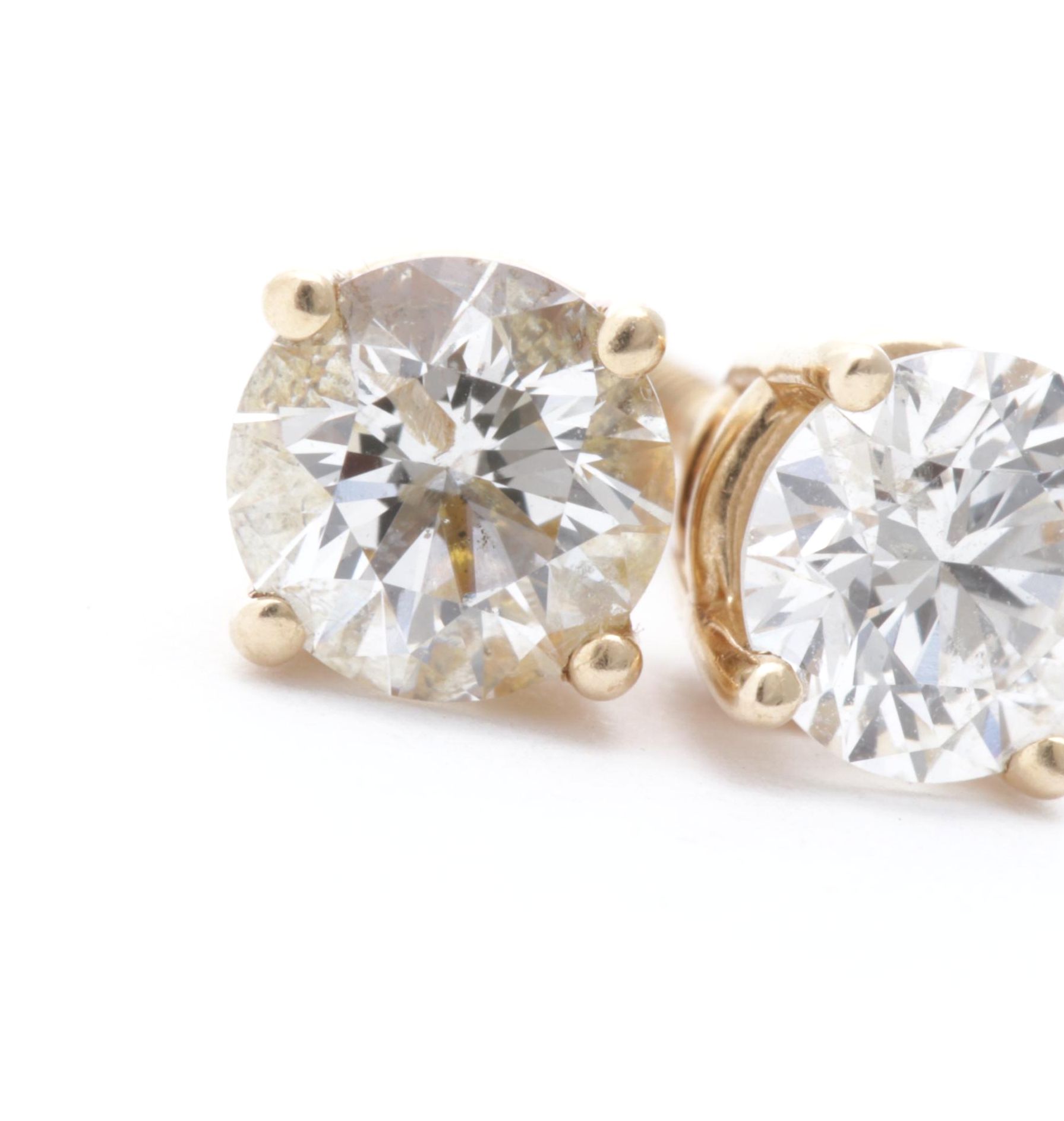 14K Yellow Gold .90 CTW Diamond Stud Earrings