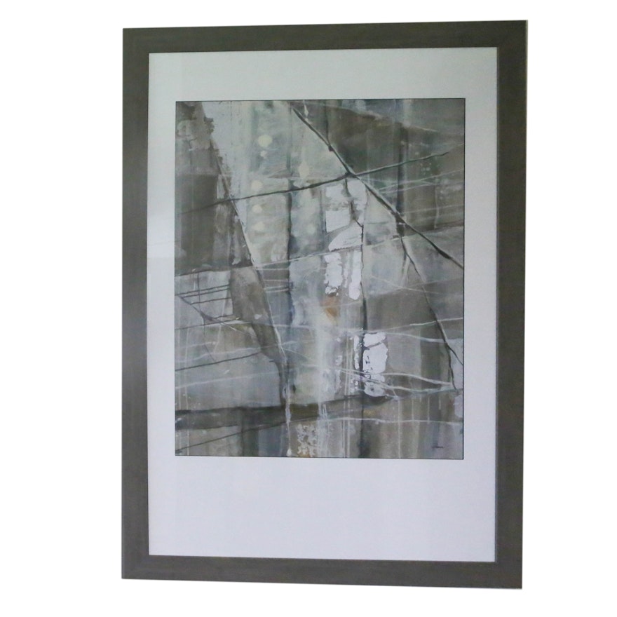 Framed Offset Lithograph Abstract Print