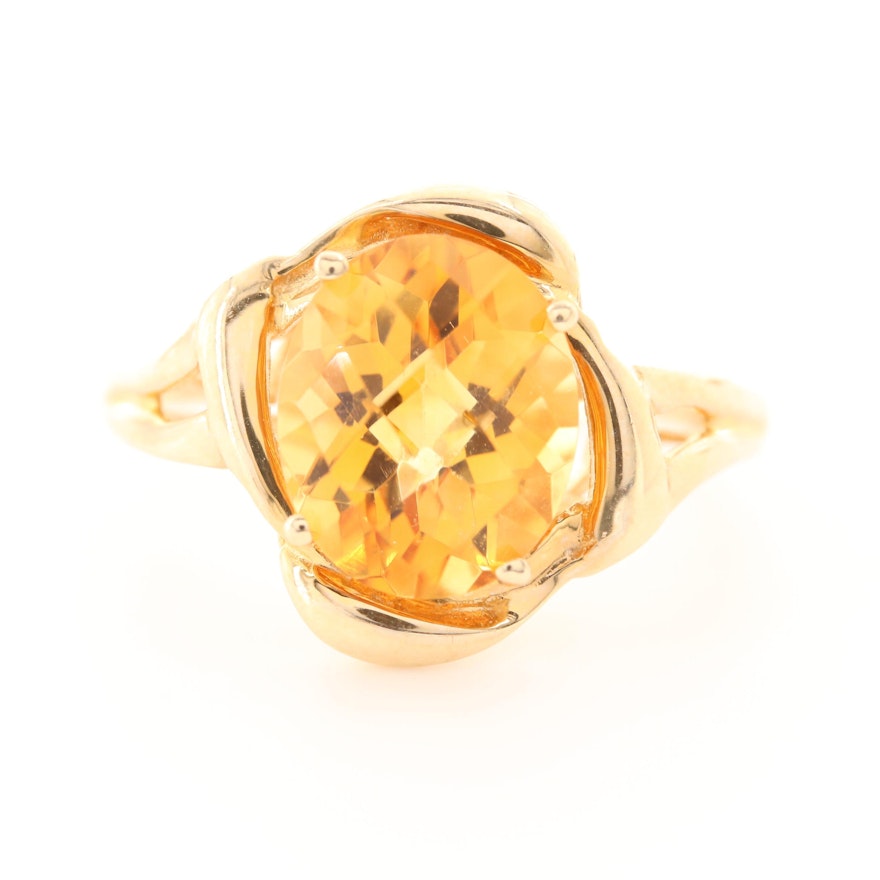 10K Yellow Gold Citrine Ring