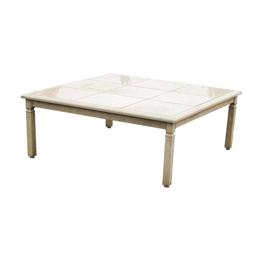 Aluminum Tile Top Patio Coffee Table