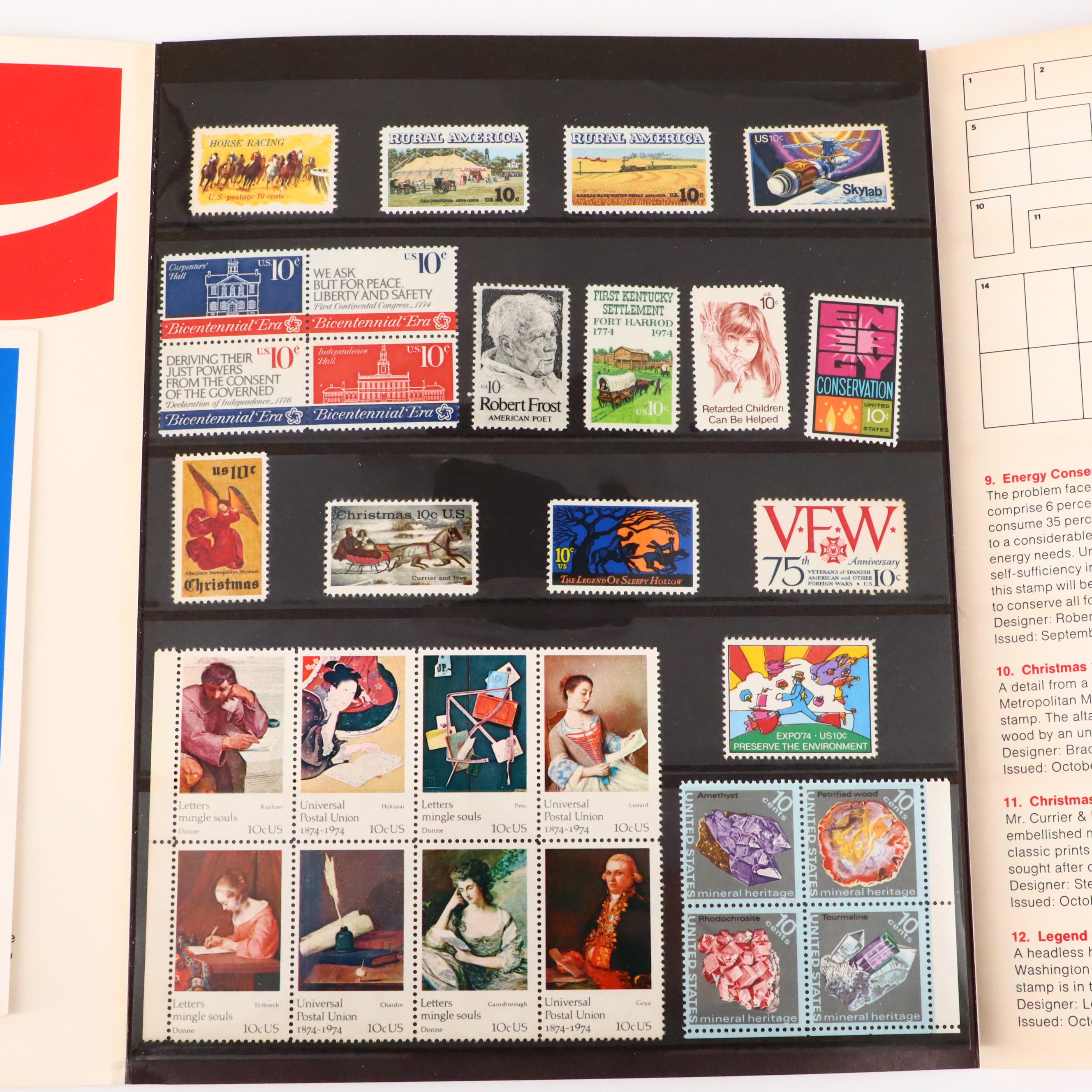 1974 USPS Commemorative Stamp Mint Set