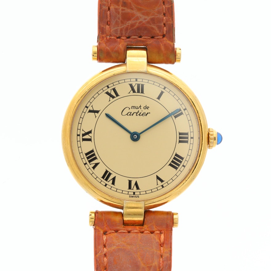 Vintage Cartier Must de Cartier Vermeil Quartz Wristwatch