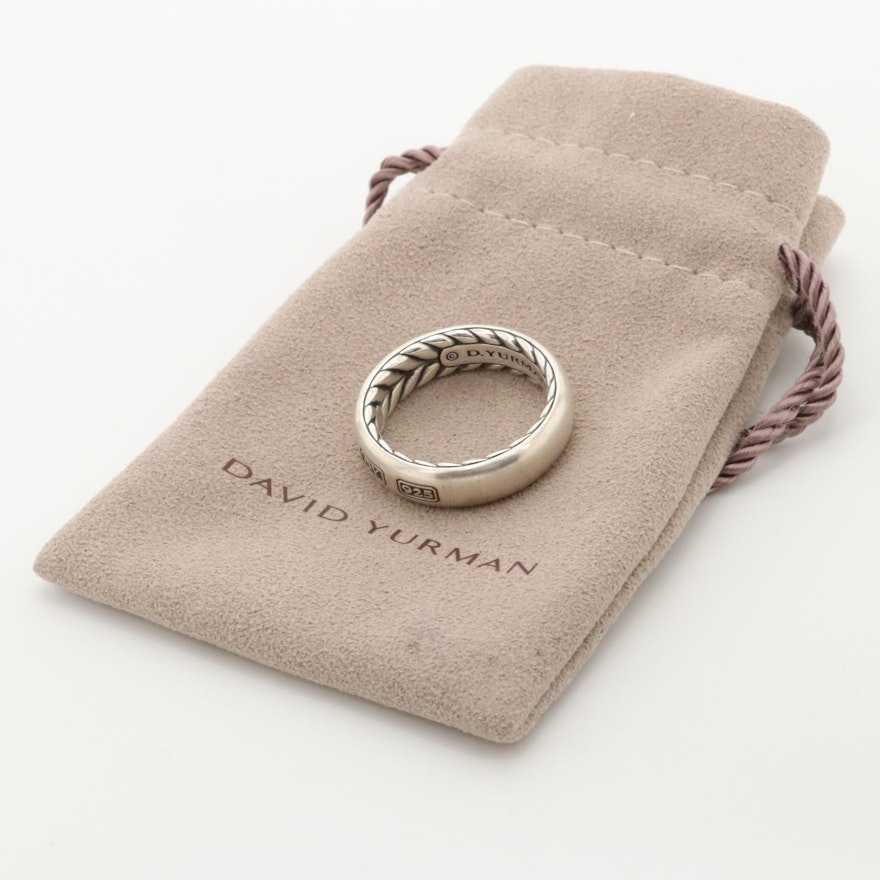 David Yurman "Streamline" Sterling Silver Ring with Pouch