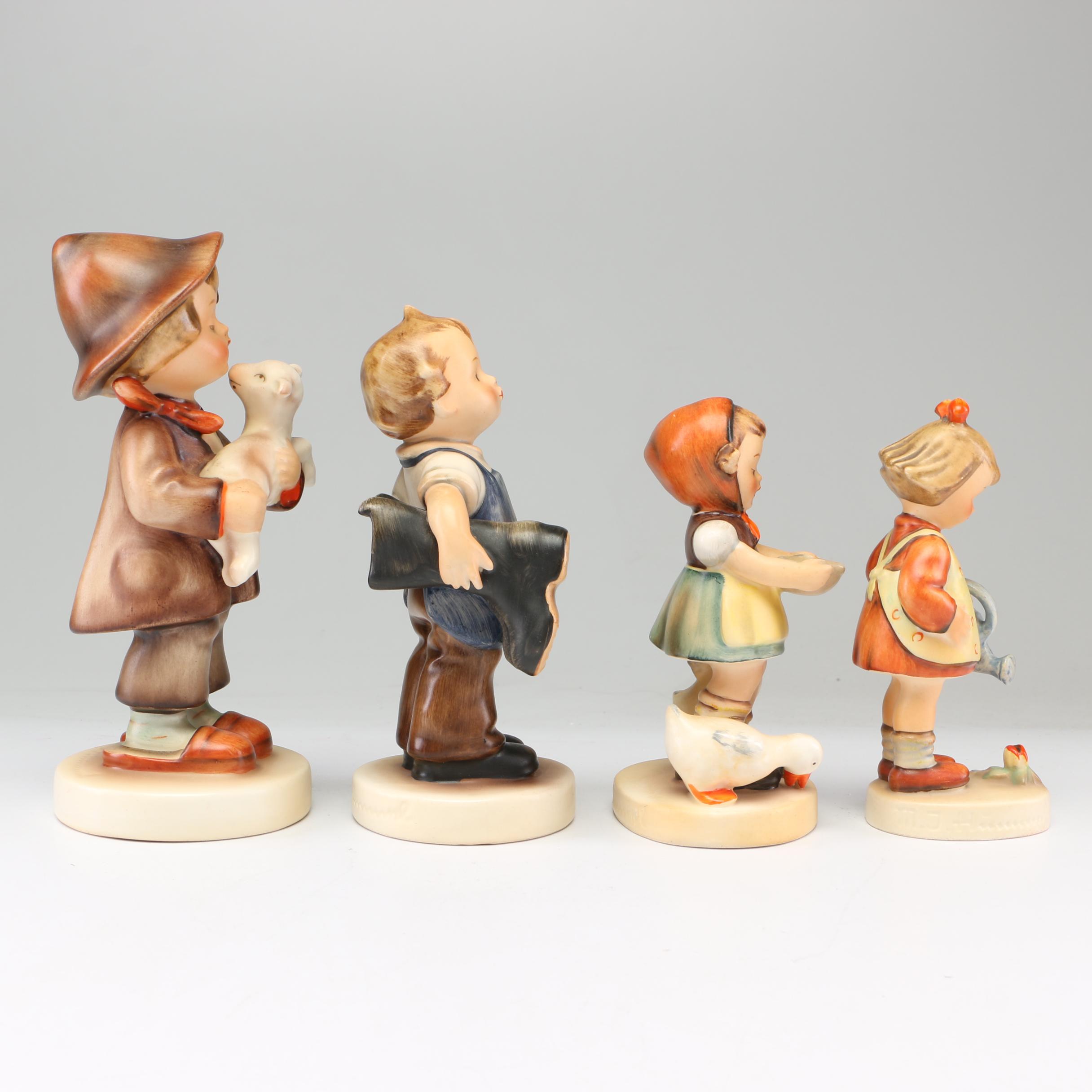 Goebel Hummel Porcelain Figurines Including "Apple Tree Girl" and "Lost Sheep"