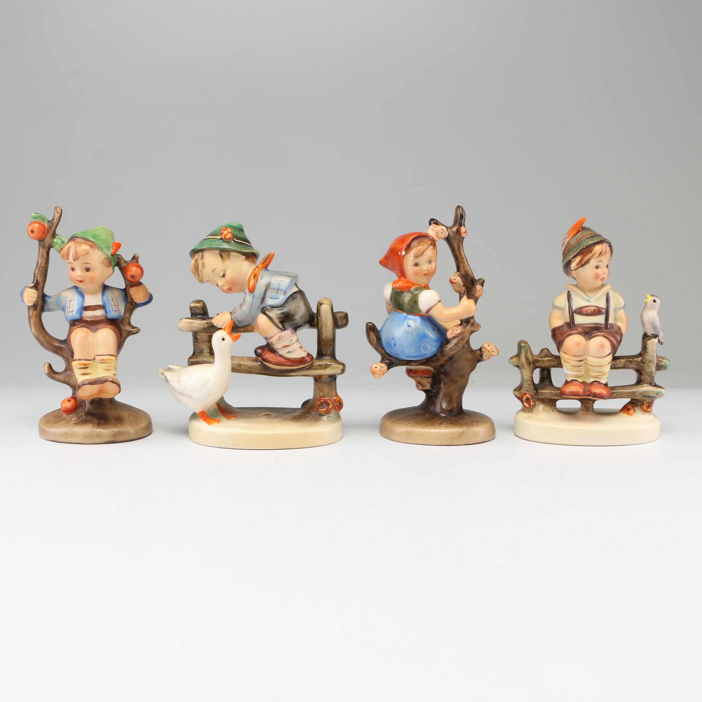 Goebel Hummel Porcelain Figurines Including "Apple Tree Girl" and "Lost Sheep"