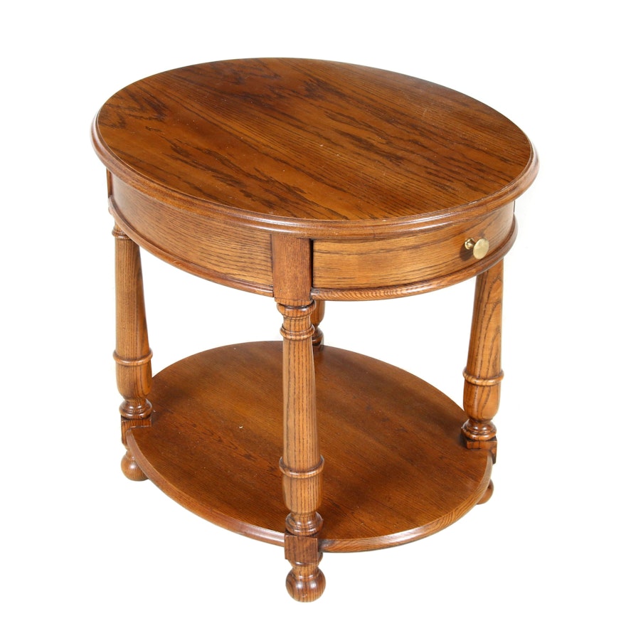 Empire Style Oak End Table, 2000s